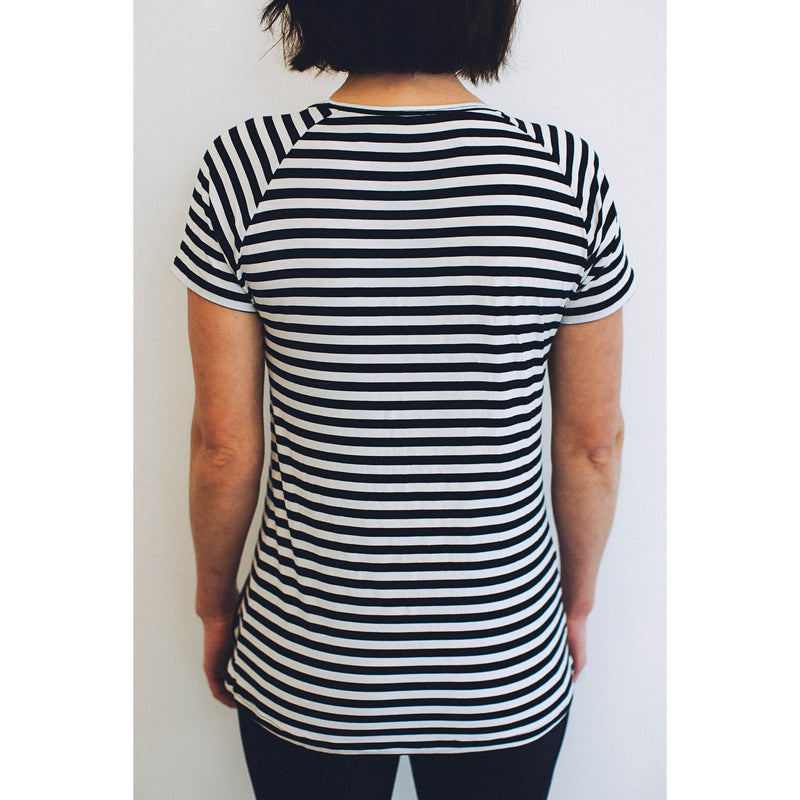 Hello Monday Top - Essential Tee  Stripe (B & W)