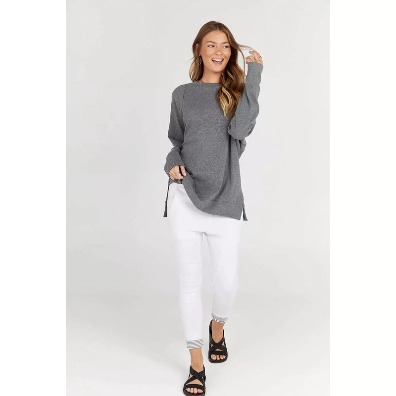Legoe Rib Nursing Jumper  Dark Grey