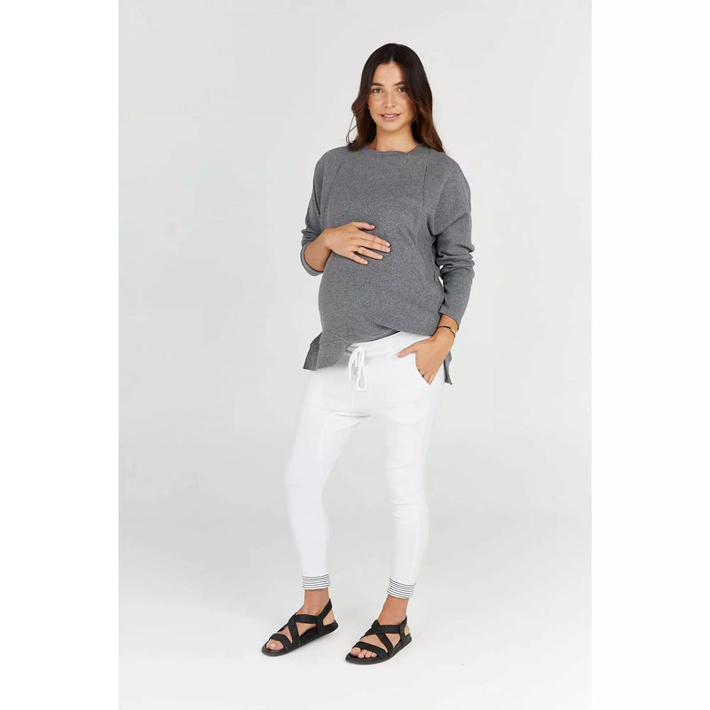 Legoe Rib Nursing Jumper  Dark Grey