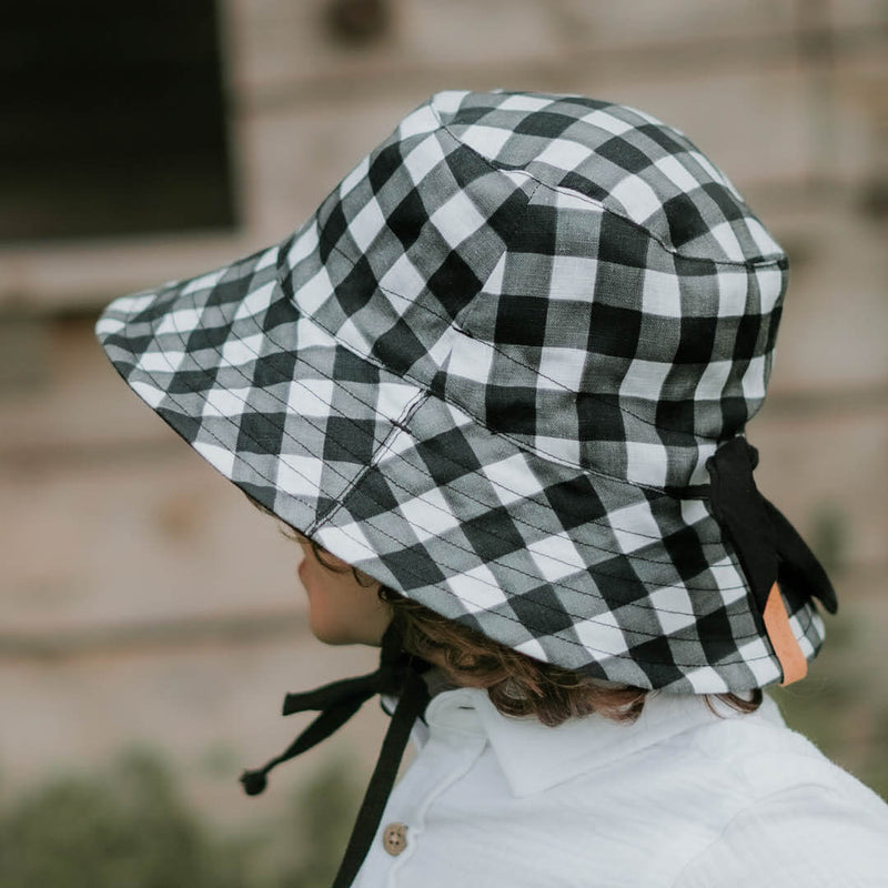 Bedhead Reversible Linen Bucket Hat Blake/Ebony