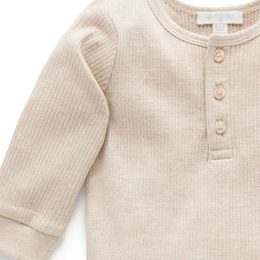Purebaby Rib Henley Wheat