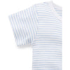 Purebaby Growsuit Zip Short Leg  Blue Stripe