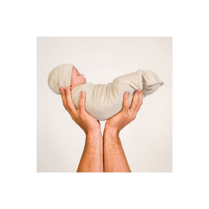 merino kids cocooi babywrap & beanie - cream