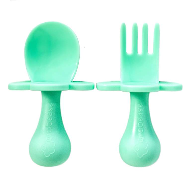 Grabease Toddler Fork and Spoon Set Mint
