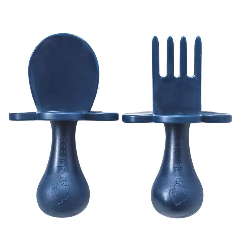 Grabease Toddler Fork and Spoon Set Navy