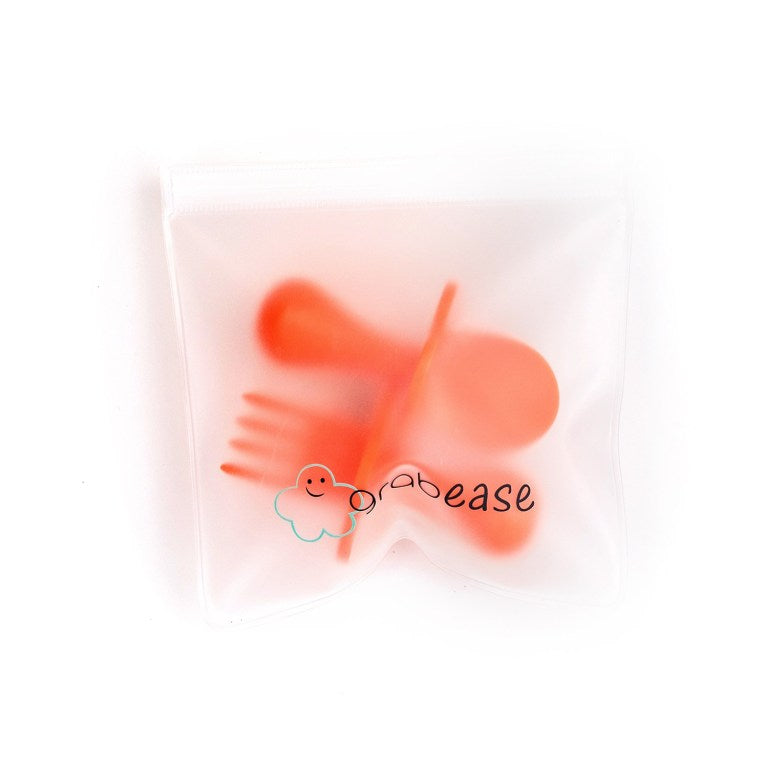 Grabease Toddler Fork and Spoon Set Orange