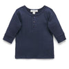 Purebaby Rib Henley Tee Navy