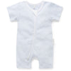 Purebaby Growsuit Zip Short Leg  Blue Stripe
